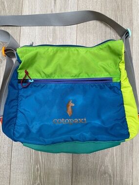 COTOPAXI-  Blue and Lime Green Messenger Crossbody Bag- unisex
